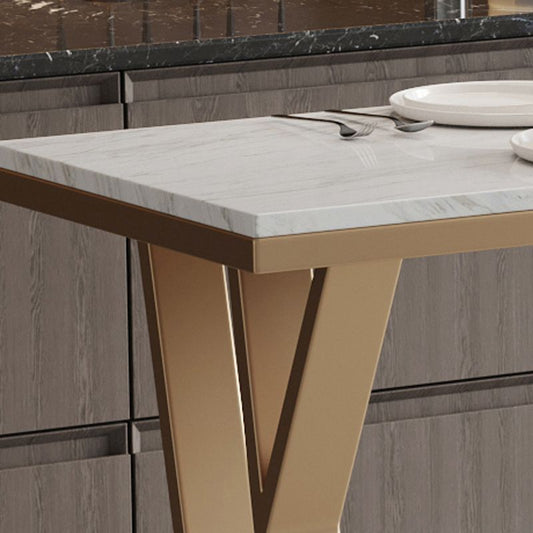 Glam Bar Table Set 1/2/5 Pieces Rectangle Bar Table with Metal High Stools for Kitchen