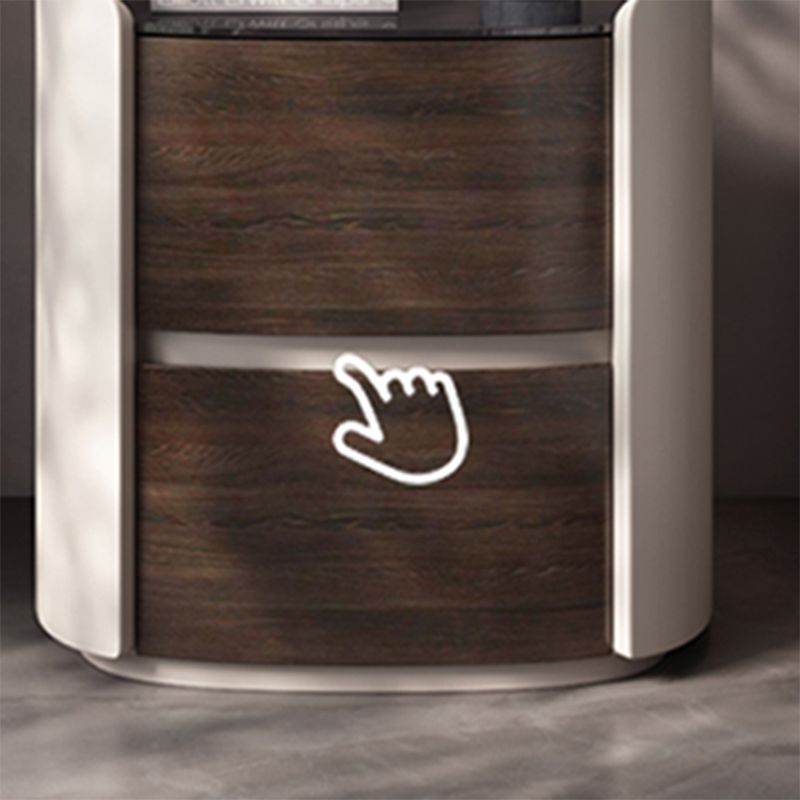 2-引き出しコンテンポラリーナイトスタンドアンティークフィニッシュベッドサイドキャビネット