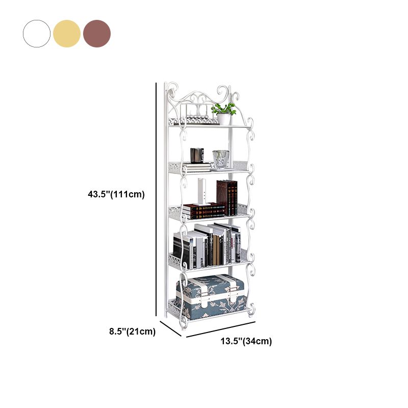 Contemporary Metal Book Shelf Folding Open Back Bookshelf Shelves Included Clearhalo 'Bookcases' 'furn' 'furn_bookcases' 'Furniture' 'Office Furniture' 1200x1200_1a82a020-869c-44d1-a7ca-92846e070412