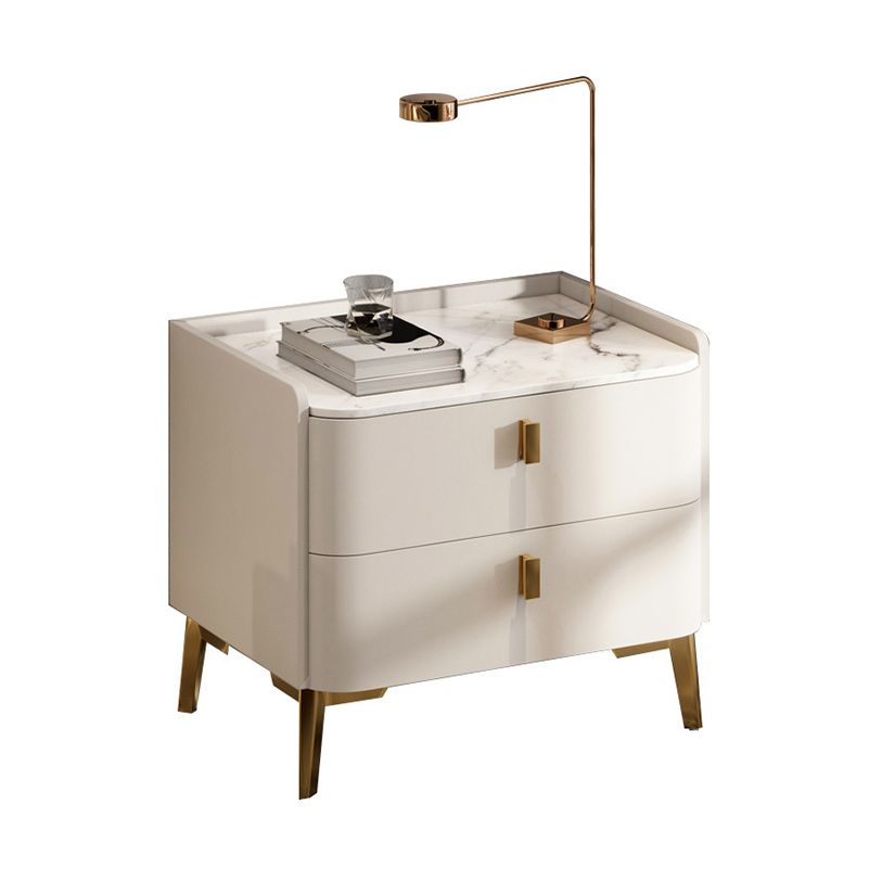 Classic Glam Bedside Cabinet Stone Bed Nightstand with 2 Drawers Clearhalo 'Bedroom Furniture' 'furn' 'furn_night_stand' 'Furniture' 'night_stand' 'Nightstands' 1200x1200_1a831fd6-8e40-410c-96c4-29ca288ab7f1