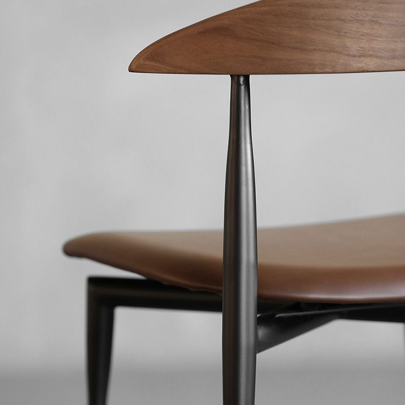 Industrial Upholstered Armless Chair Black Legs Kitchen Open Back Dining Chair Clearhalo 'Dining Chairs' 'Dining Tables & Seating' 'dining_chair' 'furn' 'furn_dining_chair' 'Furniture' 'Kitchen & Dining Furniture' 1200x1200_1a837380-f1ef-44c7-aa9c-2077a362f4fa