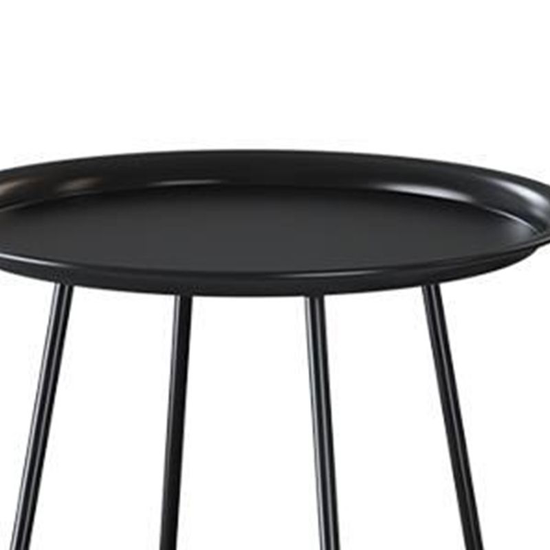 棚付きダブルティアリビングルームエンドテーブルを備えたミッドセンチュリーメタル4脚