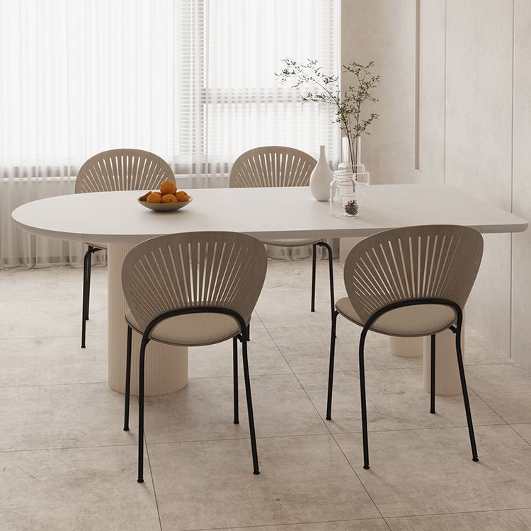 Mesa de forma libre para restaurante Mesa de comedor blanca de lujo con 3 patas