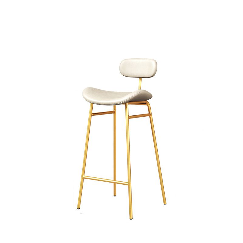 Modern Backrest Counter Stool Iron Cafe Bar Stool with Cushion and Pedal Clearhalo 'Bar Furniture' 'Bar Stools' 'bar_stools' 'furn' 'furn_bar_stools' 'Furniture' 'Kitchen & Dining Furniture' 1200x1200_1a883295-e570-4488-93b9-65e16676663a