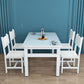 Contemporary White Rectangle Glass Top Dining Table with 4 Foot