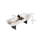 Mesa de comedor rectangular industrial Mesa de piedra sinterizada con patas de metal