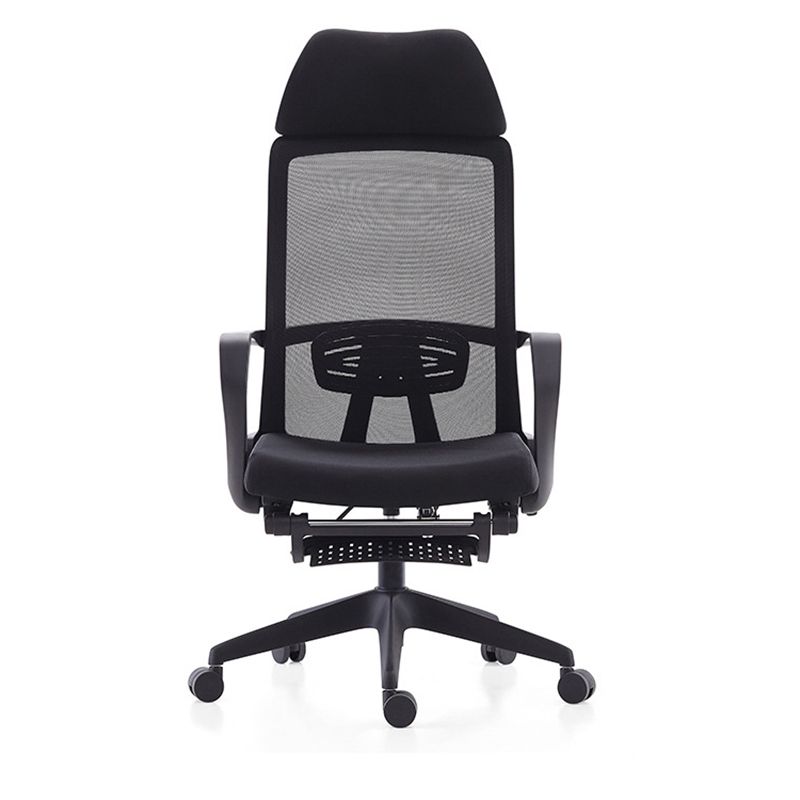 Contemporary Arm Chair Fixed Arm Adjustable Seat Height Swivel Footrest Black Office Chair Clearhalo 'furn' 'furn_office_chair' 'Furniture' 'Office Chairs' 'Office Furniture' 'office_chair' 1200x1200_1a8ccf04-541f-46cd-b4c9-1eb8179a4513