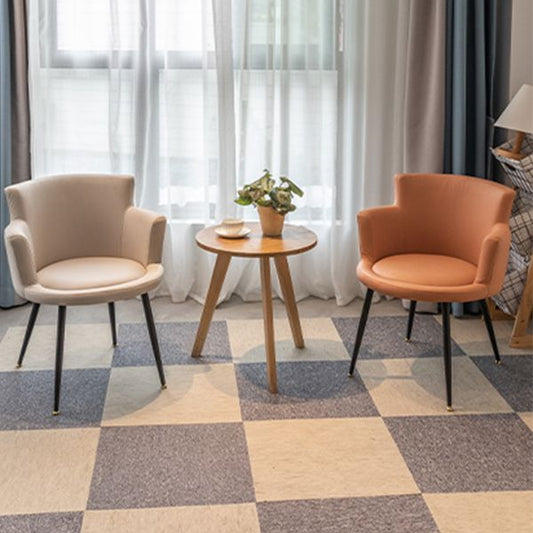 Contemporary Metal Dining Room Chair Upholstered Arm Single Dining Chair Clearhalo ' kitchen&dining_furn' 'Dining Chairs' 'Dining Tables & Seating' 'dining_chair' 'furn' 'furn_dining_chair' 'Furniture' 'furniture_dining_chair' 'Kitchen & Dining Furniture' 'kitchen' 1200x1200_1a8d869d-6021-4164-be8e-7925d7e86295