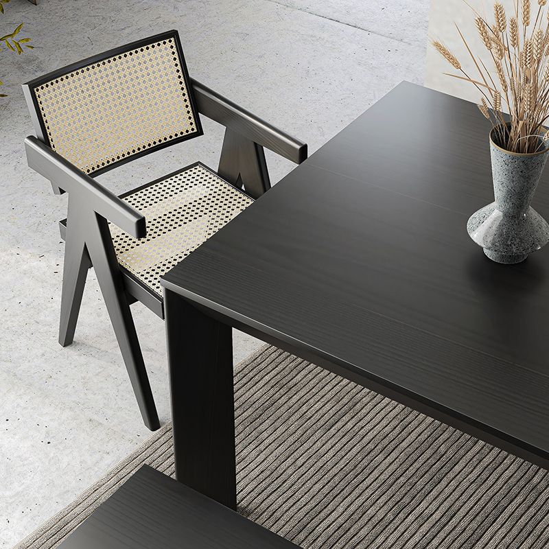 Industrial Rectangle Dining Room Table Solid Wood Fixed Kitchen Desk Clearhalo 'Dining Tables & Seating' 'Dining Tables' 'dining_table' 'furn' 'furn_dining_table' 'Furniture' 'Kitchen & Dining Furniture' 1200x1200_1a8ddb20-2b3c-4a1b-9e44-17a33cc7abb5