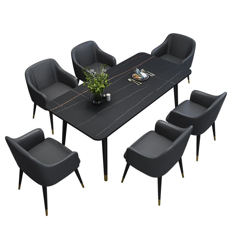 Modern 1/5/6/7 stukken Dinerset rechthoekige stenen eettafel voor eetkamer keuken