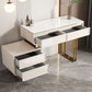 White/Grey Vanity Wood Makeup Dressing Table Stone Top Dresser