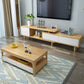 Console multimediale moderna Console TV in legno di gomma con 2 cassetti e ante