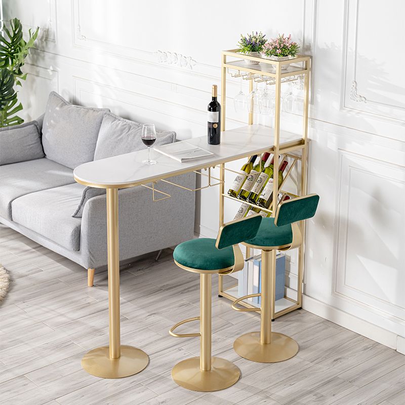 Modern de 1/3 piezas de la mesa de barra de la barra de la mesa de piedra con taburetes altos para la cocina