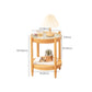 French Country Side Table Wood and Glass Round Accent Side Table