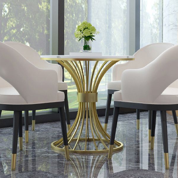 Glam Sintered Stone Dining Table Set 1/2/3/4/5 Pieces Dining Set for Home Use Clearhalo 'Dining Room Sets' 'Dining Tables & Seating' 'dining_room_set' 'furn' 'furn_dining_room_set' 'Furniture' 'Kitchen & Dining Furniture' 1200x1200_1a98e6a5-eff1-4c43-b88d-8000c0297278