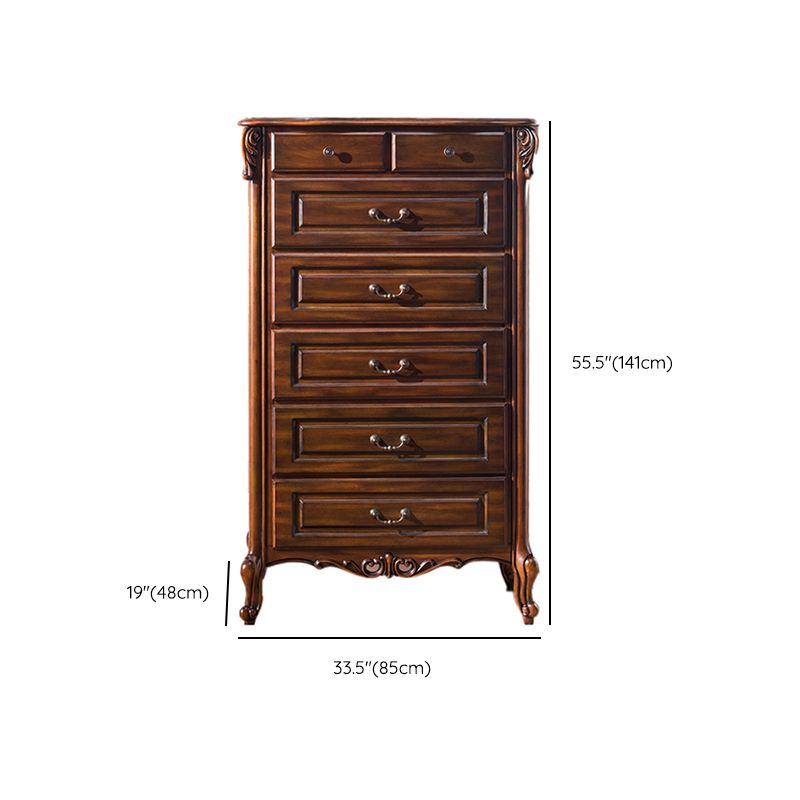 茶色の中世のモダンなソリッドウッドチェスト長方形のアクセントチェスト