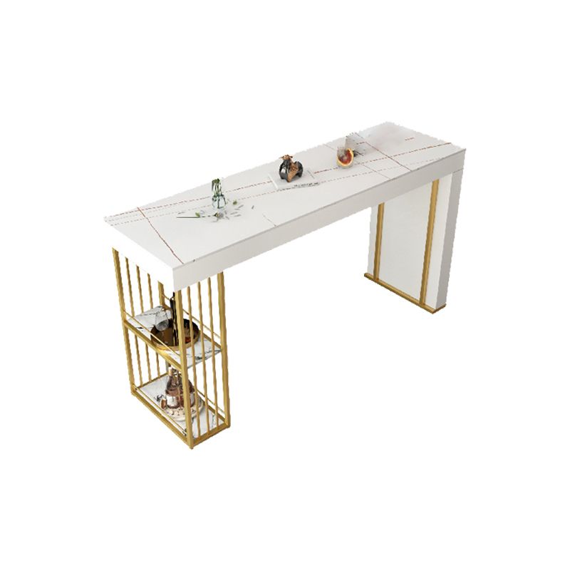 Dining Room Bistro Bar Height Cocktail Table Double pedestal Stone Counter Table Clearhalo 'Bar Furniture' 'Bar Tables' 'bar_tables' 'furn' 'furn_bar_tables' 'Furniture' 'furniture_bar_tables' 'Kitchen & Dining Furniture' 1200x1200_1a99129f-b2cf-4978-a771-62f3ae39f996