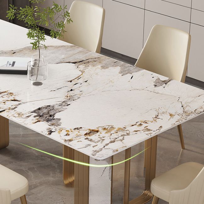 Glam -stijl rechthoekige tafel ingesteld 1/4/5/7 stukken dinerset voor keuken