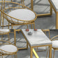 Faux Marble Bar Table Set Glam Style 1/3/5 Pieces Rectangle Counter Table Clearhalo 'Bar Furniture' 'furn' 'furn_home_bar_bar_sets' 'Furniture' 'Home Bars & Bar Sets' 'home_bar_bar_sets' 'Kitchen & Dining Furniture' 1200x1200_1a9a33f9-80c5-47d9-8548-eb0e7327b979