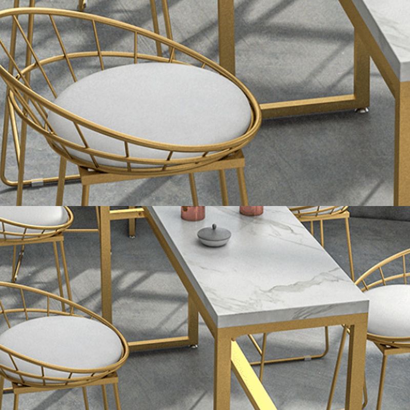 Faux Marble Bar Table Set Glam Style 1/3/5 Pieces Rectangle Counter Table Clearhalo 'Bar Furniture' 'furn' 'furn_home_bar_bar_sets' 'Furniture' 'Home Bars & Bar Sets' 'home_bar_bar_sets' 'Kitchen & Dining Furniture' 1200x1200_1a9a33f9-80c5-47d9-8548-eb0e7327b979