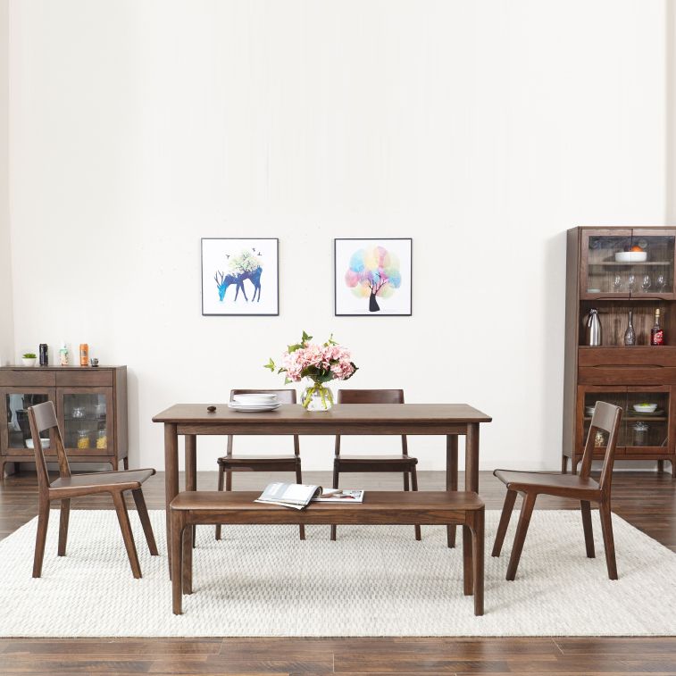 Rectangle Brown Seating Bench Modern Solid Wood Entryway and Bedroom Bench Clearhalo 'Benches' 'Chairs & Seating' 'furn' 'furn_benches' 'Furniture' 'Living Room Furniture' 1200x1200_1a9a92f3-f8d0-4f89-9a32-dc1b2dd0cc35