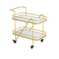 Rolling Modern Prep Table Metal Prep Table with Storage for Dining Room