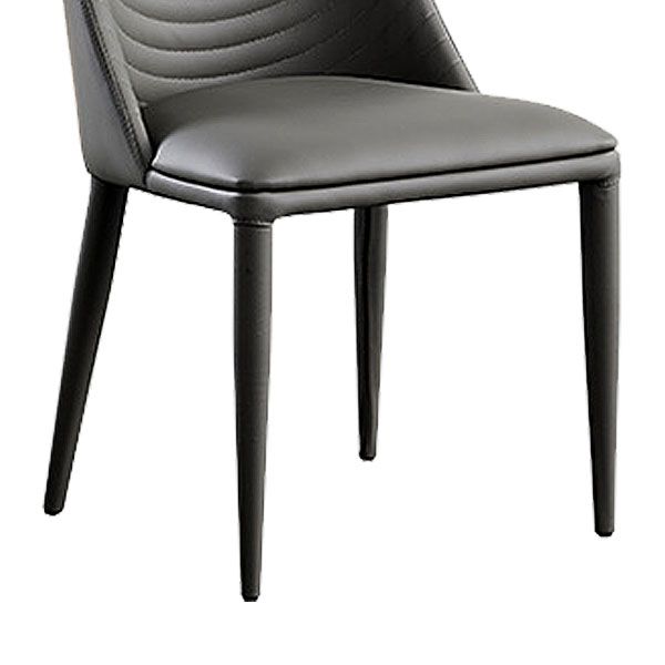 Modern Leather Curved Sloped Armless Chair Matte Finish Parsons Chair Clearhalo ' kitchen&dining_furn' 'Dining Chairs' 'Dining Tables & Seating' 'dining_chair' 'furn' 'furn_dining_chair' 'Furniture' 'furniture_dining_chair' 'Kitchen & Dining Furniture' 'kitchen' 1200x1200_1a9ca801-9d3b-458c-b6fe-f356d96c9914
