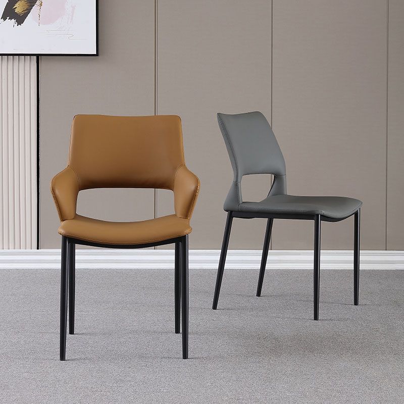 Industrial Style Open Back Dining Side Chair Leather Dining Chairs for Home Clearhalo ' kitchen&dining_furn' 'Dining Chairs' 'Dining Tables & Seating' 'dining_chair' 'furn' 'furn_dining_chair' 'Furniture' 'furniture_dining_chair' 'Kitchen & Dining Furniture' 'kitchen' 1200x1200_1a9cc60a-feb3-4190-ac83-930c1618c884