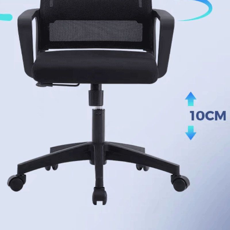 Modern Plastic Desk Chair Black and White Mesh Home Office Chair with Mid Back Clearhalo 'furn' 'furn_office_chair' 'Furniture' 'Office Chairs' 'Office Furniture' 'office_chair' 1200x1200_1a9e7fce-da1b-44fc-b6db-cdec02ef77fd