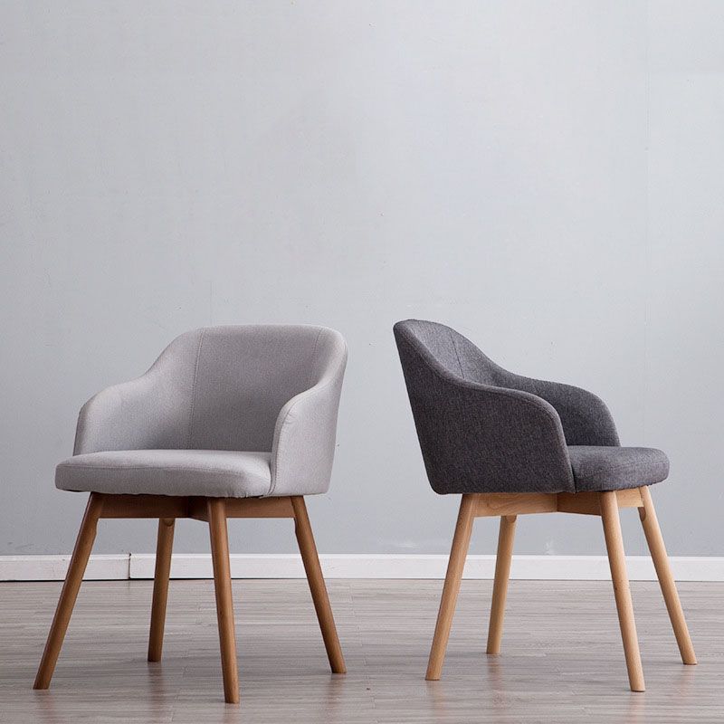 Modern Style Wood Arm Chair Upholstered Fabric Dining Side Chair 19.6"x19.6"x29.9" Clearhalo 'Dining Chairs' 'Dining Tables & Seating' 'dining_chair' 'furn' 'furn_dining_chair' 'Furniture' 'furniture_dining_chair' 'Kitchen & Dining Furniture' 1200x1200_1a9ef44e-4cef-479e-a274-83322a921f2c