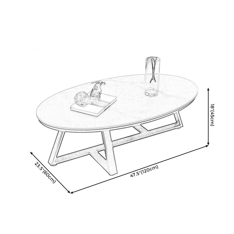 Modern Style Solid Slate Top White Gold/white/black Gold/grey Oval Coffee Table Clearhalo 'Coffee & Accent Tables' 'Coffee Tables' 'coffee_tables' 'furn' 'furn_coffee_tables' 'Furniture' 'Living Room Furniture' 1200x1200_1a9efb43-2128-415f-9dde-ffbf97ed135b