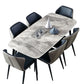 Contemporary Rectangle Dining Table Grey Sintered Stone Dining Table with 4 Black Legs Clearhalo ' dining_table' 'Dining Tables & Seating' 'Dining Tables' 'furn' 'furn_dining_table' 'Furniture' 'furniture_dining_table' 'Kitchen & Dining Furniture' 'kitchen&dining_furn' 'kitchen' 'kitchen_dining_table' 1200x1200_1aa1609f-9a4b-46c2-a2a6-1c9426f9ba7d