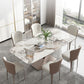Nordic Sintered Stone Dining Set 1/4/5/7 Pieces Rectangle Dining Table with Chairs Clearhalo 'Dining Room Sets' 'Dining Tables & Seating' 'dining_room_set' 'furn' 'furn_dining_room_set' 'Furniture' 'furniture_dining_room_set' 'Kitchen & Dining Furniture' 1200x1200_1aa19ab0-9338-49fc-8d00-1ddfe06a9780