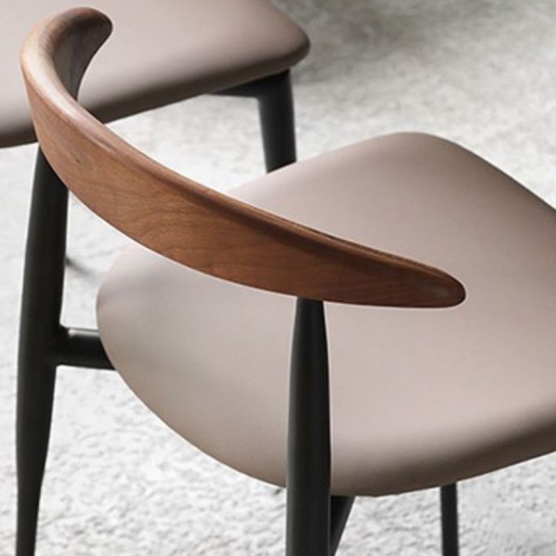 Industrial Stackable Dining Chairs Black Iron Legs Armless Dining Side Chair