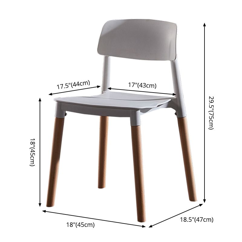 Modern Square Open Back Dining Chair Plastic Stackable Side Dining Chairs for Kitchen Clearhalo ' kitchen&dining_furn' 'Dining Chairs' 'Dining Tables & Seating' 'dining_chair' 'furn' 'furn_dining_chair' 'Furniture' 'furniture_dining_chair' 'Kitchen & Dining Furniture' 'kitchen' 1200x1200_1aa55536-74ba-48fd-978f-f34d98254c74