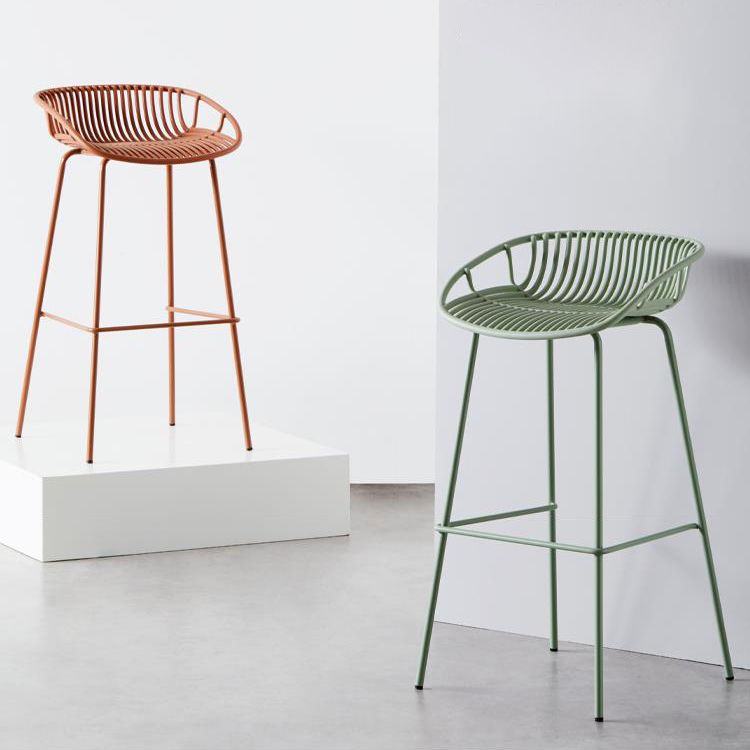 Industrial Metal Stool Metal Low Back Counter Stool in Matte Finish for Kitchen Clearhalo 'Bar Furniture' 'Bar Stools' 'bar_stools' 'furn' 'furn_bar_stools' 'Furniture' 'Kitchen & Dining Furniture' 1200x1200_1aa589d1-1f22-404b-bf79-cfc0cad3df55