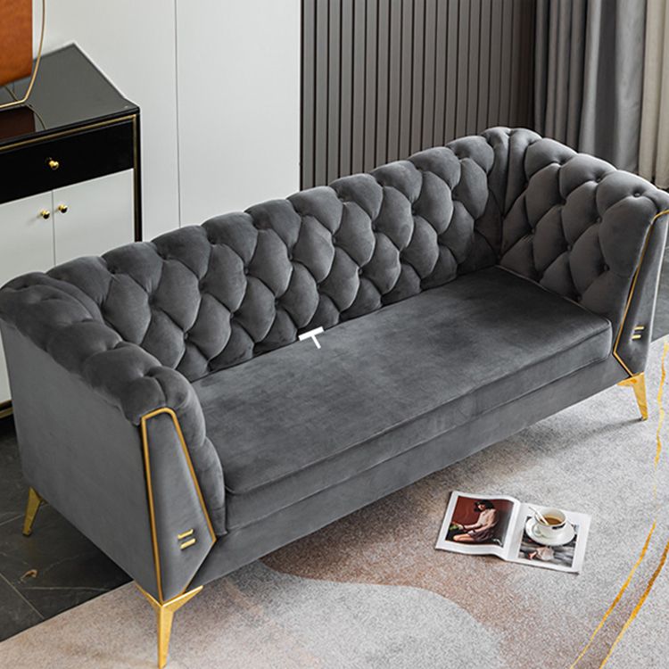 Sofa de couleur unie scandinave 28,74 "Wired Wood Frame Tuxedo bras SOFA