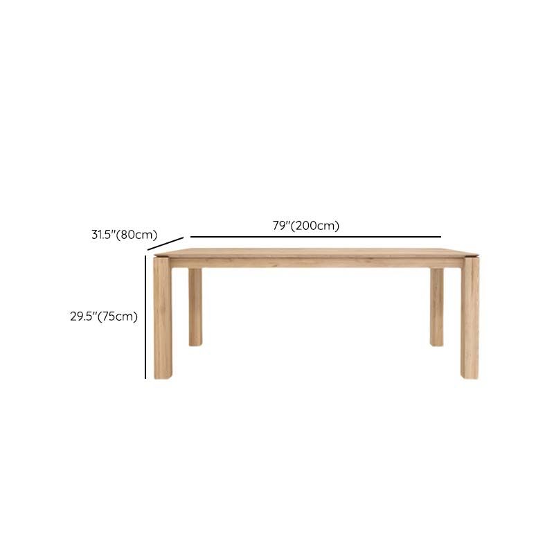 Moderne eettafel met 4 poten, grenenhouten tafel voor eetkamer