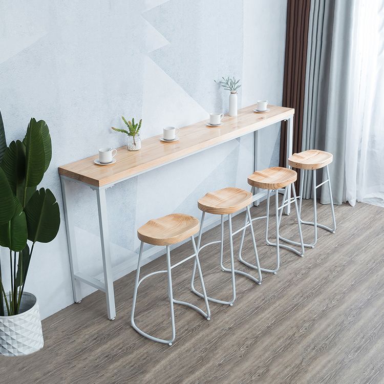 Tavolo da pranzo bar rettangolare tavolo da pranzo a barre contemporaneo con base di cavalletto in metallo