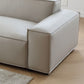 37" Wide Contemporary Sofa Leather Square Arm Standard Seating
