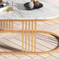 White Marble Top Coffee Table Gold Frame Coffee Cocktail Table Clearhalo 'Coffee & Accent Tables' 'Coffee Tables' 'coffee_tables' 'furn' 'furn_coffee_tables' 'Furniture' 'Living Room Furniture' 1200x1200_1aac1c76-b2d6-45f7-a7ee-b2b5431e4280