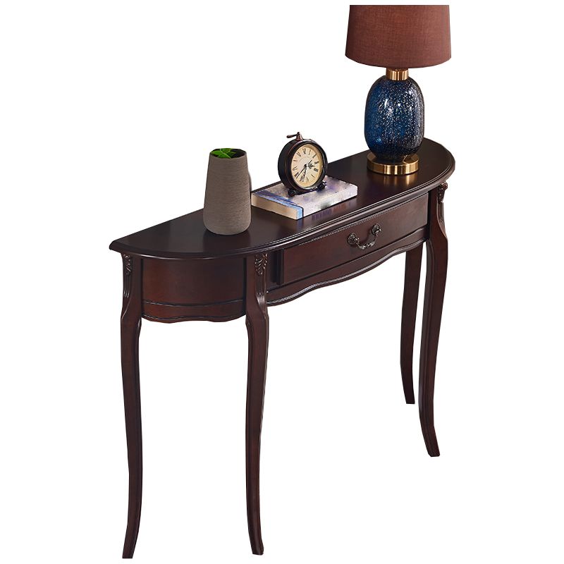 4 Legs Mid-Century Modern Wood Console Table with Single Drawer Clearhalo 'Console Tables' 'console_tables' 'Entry & Mudroom Furniture' 'furn' 'furn_console_tables' 'Furniture' 1200x1200_1aac3f3f-da18-4fb0-81c2-0804c248a997