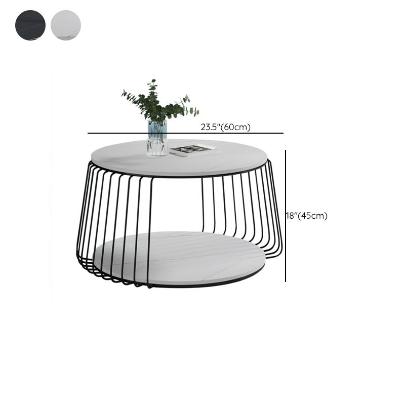 Glam Slate Geometric Coffee Table 17.7" H 1 Single Cocktail Table with Storage Clearhalo 'Coffee & Accent Tables' 'Coffee Tables' 'coffee_tables' 'furn' 'furn_coffee_tables' 'Furniture' 'Living Room Furniture' 1200x1200_1aac4e12-47a3-4ac7-a672-8c6e2cdd9542