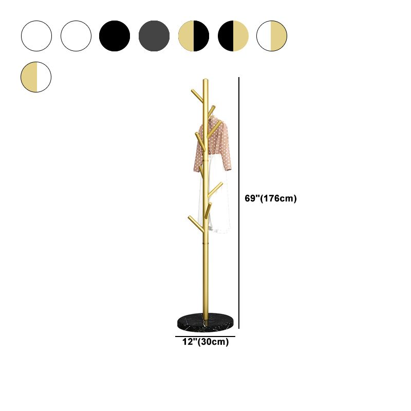 Designer -Metallbeschattierungs -Rack Marmor Bottomattrack mit Hooks Hall Tree