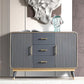 Glam Style Sideboard Wooden Dining Sideboard with Drawers and Storage