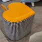 Moderne pouf osmanische Kunstleder gepolstert Houndstooth Heart Form Ottoman