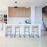 サドルシートアームレスバースツールモダンバックレスバーチェアと金属製フットレスト