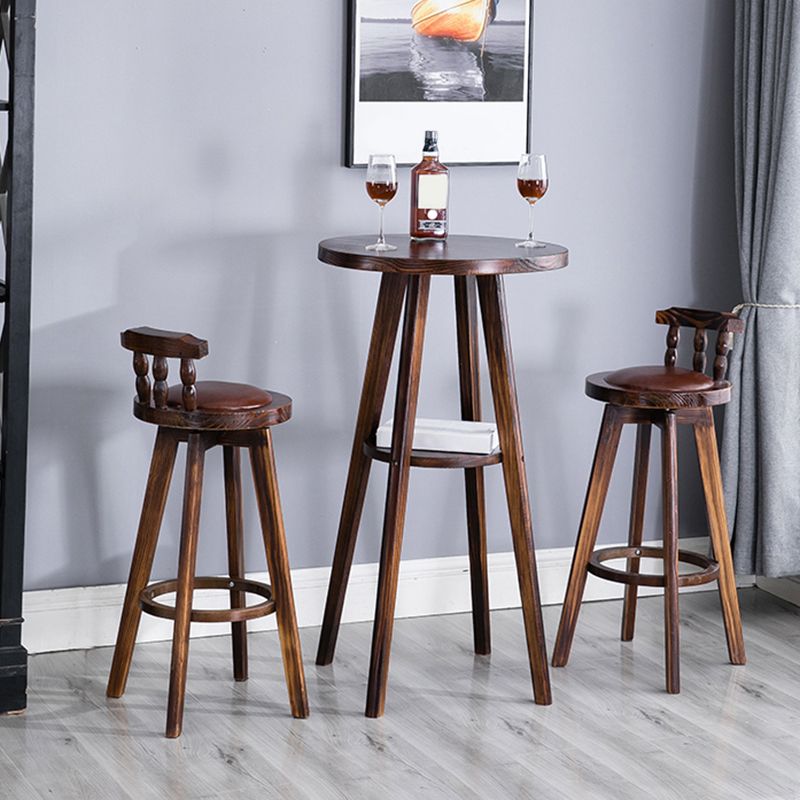 Round Modern Pub Table Set 1/3 Pcs Solid Wood Bar Table for Home Clearhalo 'Bar Furniture' 'furn' 'furn_home_bar_bar_sets' 'Furniture' 'Home Bars & Bar Sets' 'home_bar_bar_sets' 'Kitchen & Dining Furniture' 1200x1200_1ab2f775-7e40-42ad-944c-4eac2560d66b