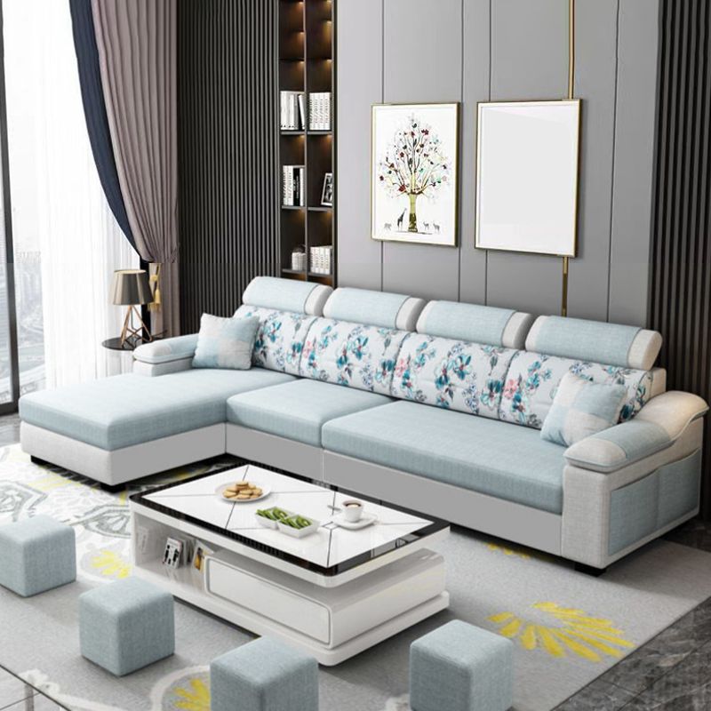Sofá de lino moderno Sofá Pilpo de almohada Sectional para sala de estar para sala de estar