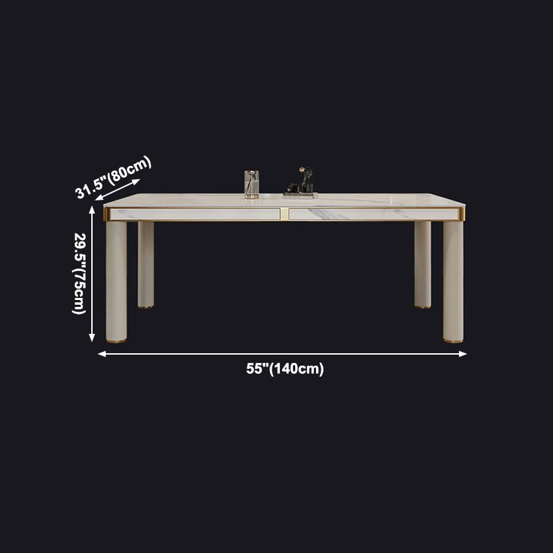 Luxury Sintered Stone Dining Table 4 Legs Base Scratch Resistant Rectangle Table for Home Clearhalo ' dining_table' 'Dining Tables & Seating' 'Dining Tables' 'furn' 'furn_dining_table' 'Furniture' 'furniture_dining_table' 'Kitchen & Dining Furniture' 'kitchen&dining_furn' 'kitchen' 'kitchen_dining_table' 1200x1200_1ab4b968-1fde-429a-a33e-7283c2acb4d4